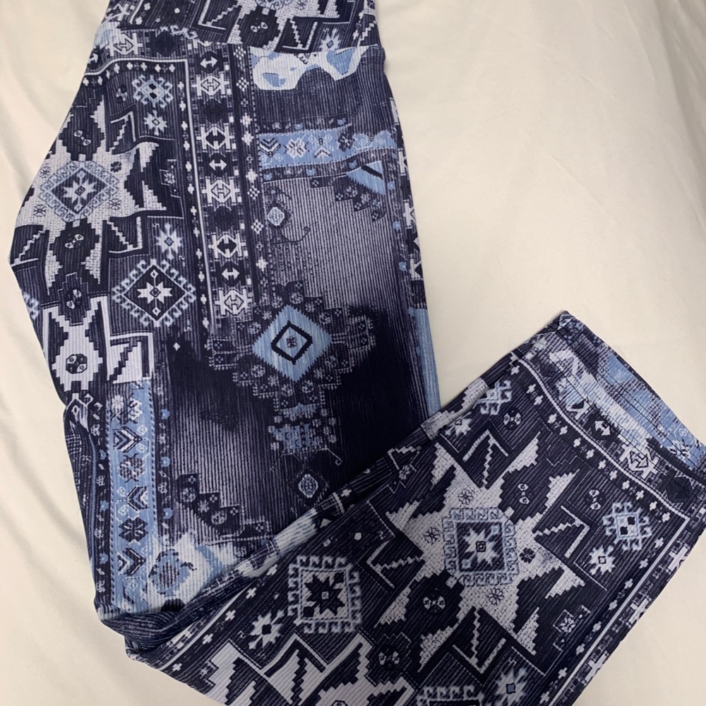 SoulCycle blue patterned leggings